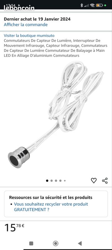 Capteur de mouvement pour déclencher lumiere (image 1)