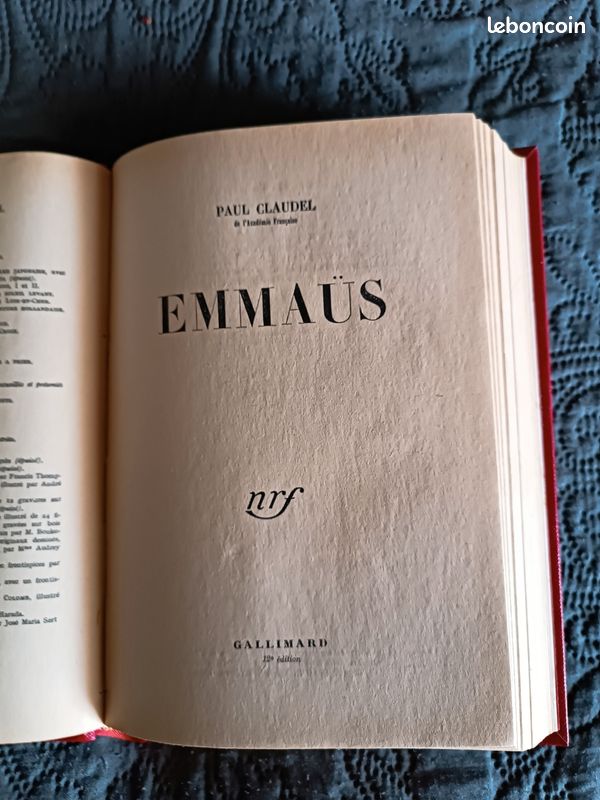 Vends livre ancien " Emmaüs " Paul Claudel . 1949 (image 1)