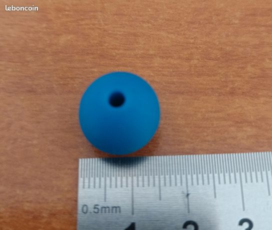 Lot De 10 Perles En Acrylique Bleu Aspect Craquelé - 16 Mm - Pour Création De Bijoux - Neuf