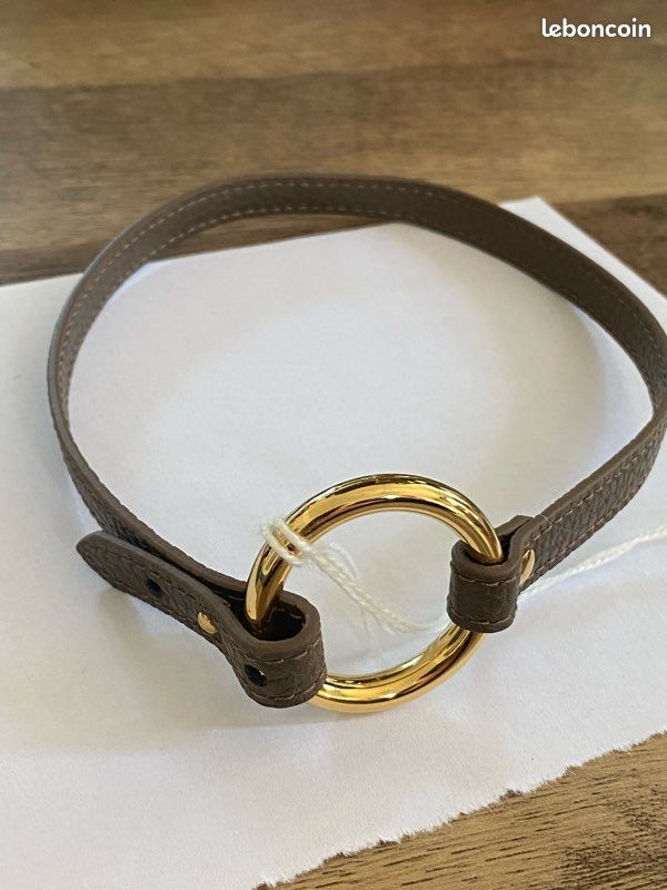 Têtière Cuir Assortie Avec Boucle Laiton – Pour Cheval, Taille Grande, Marron, Occasion