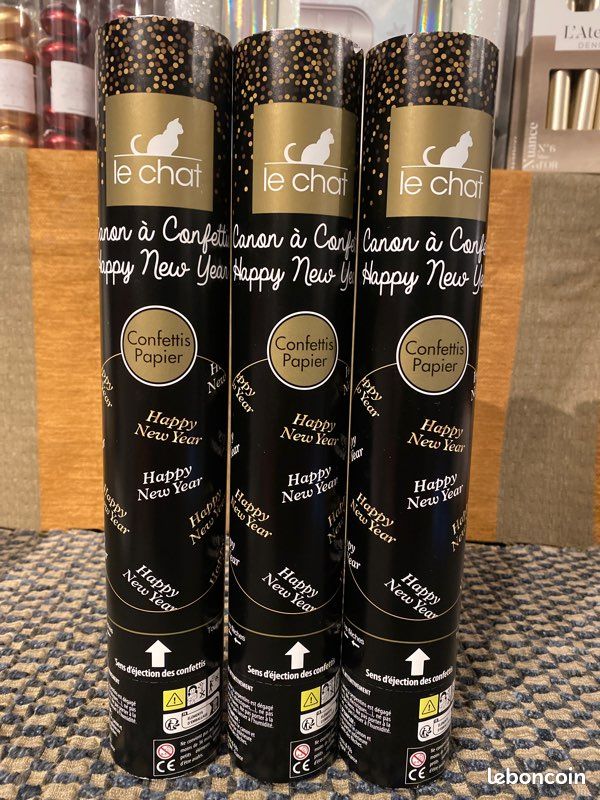 3 canons à confettis dorés et argentés spécial bonne année (image 1)