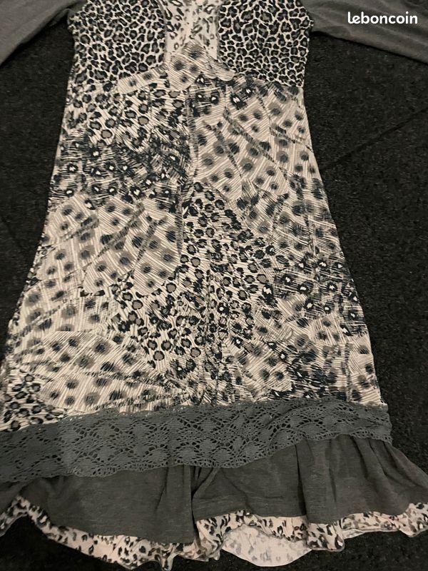 Robe helline Tesini facon leopard gris (image 2)