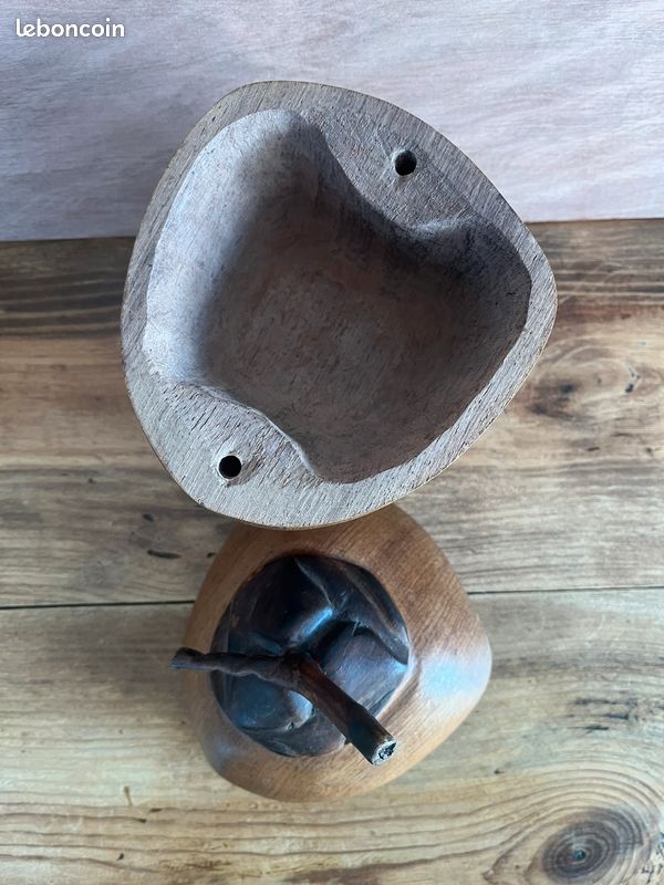 Décoration Gland En Bois Artisanal – 4 Pouces, Finition Naturelle Rustique