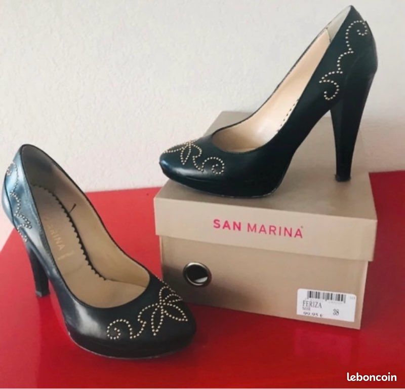 Escarpins noirs cloutés San marina (image 2)
