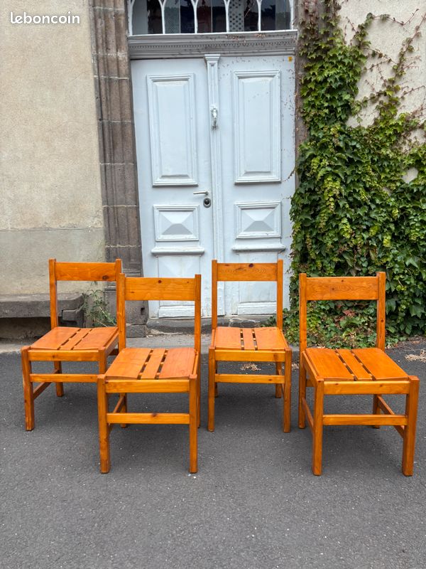 Série de 4 chaises bois Charlotte Perriand 1960 (image 6)