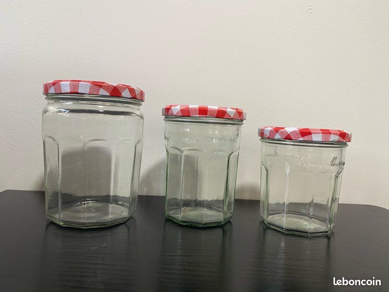3 pots en verre Bonne Maman • Couvercle vichy rouge • 3 tailles (image 11)