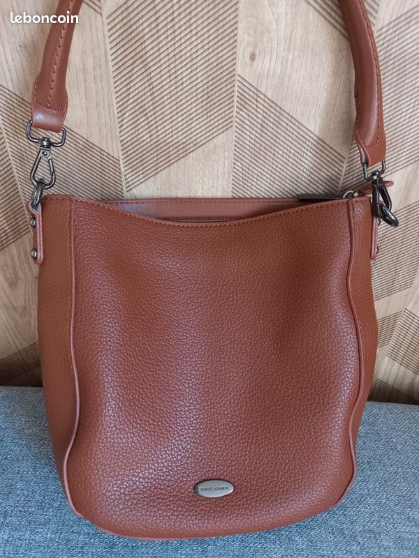 Sac à main / Sac portée épaule David Jones marron cognac (image 3)