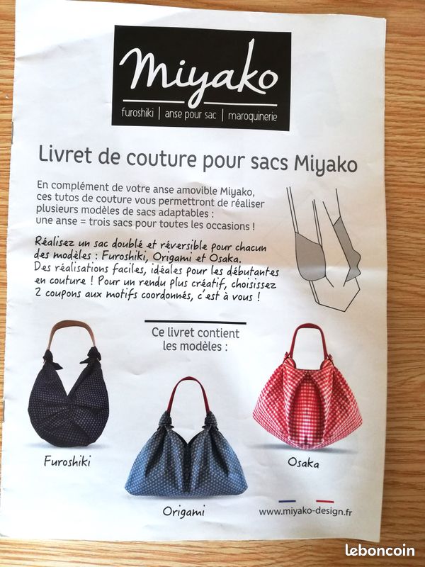 DIY Lot anses Miyako neuves pour sacs furoshiki avec livret