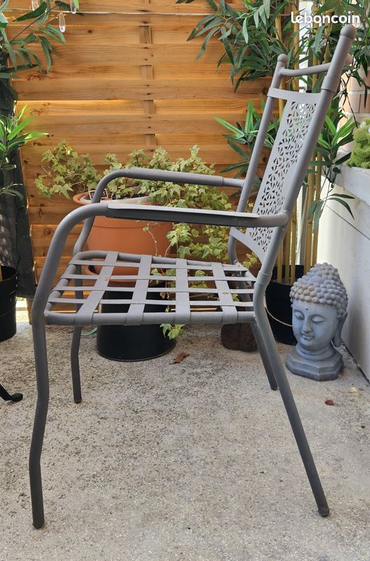 Table de jardin plateau mosaique + 4 chaises (image 5)