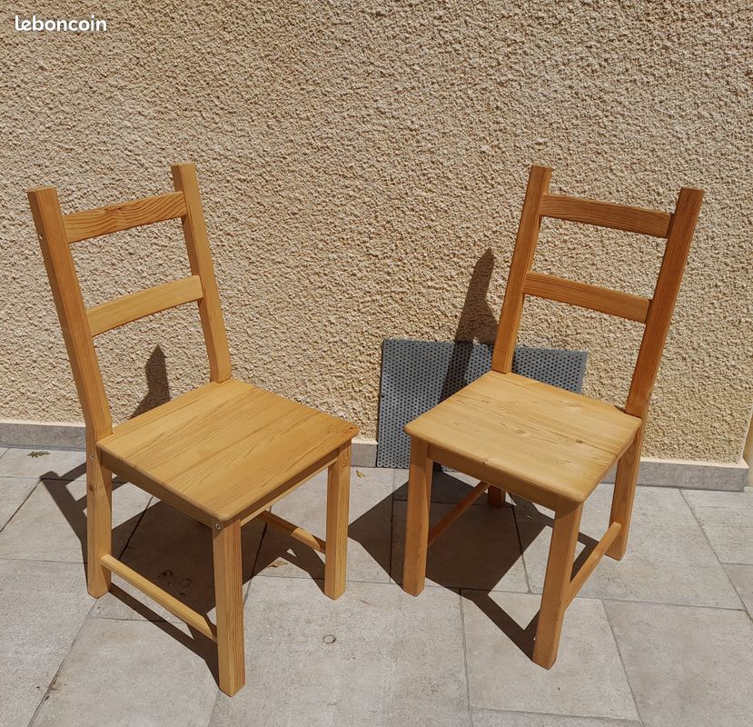 Lot de 4 chaises en pin (image 1)