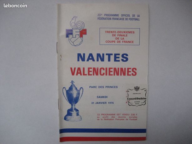 Fiche De Présentation VAFC Valenciennes 1976/77 - Football Magazine Vintage