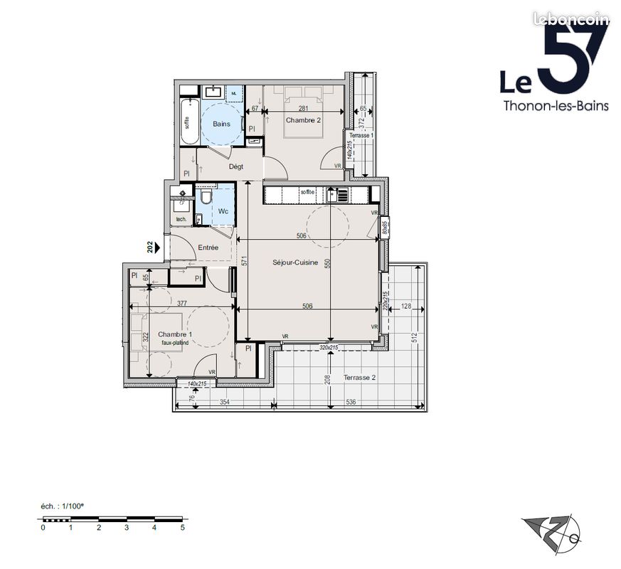 Appartement 3 pièces 68 m² · à Thonon-les-Bains · 68 m² · 397 000 €