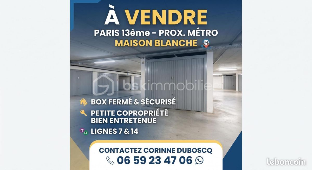 Parking 10 m² · à Paris · 10 m² · 21 000 €