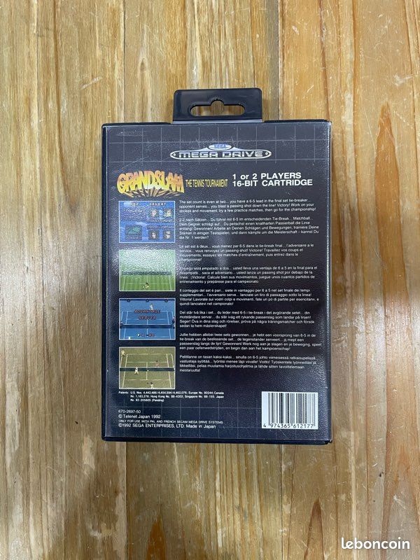 Jeu Sega Mega Drive – Grandslam The Tennis Tournament – Cartouche Seule (sans Notice) – Bon état