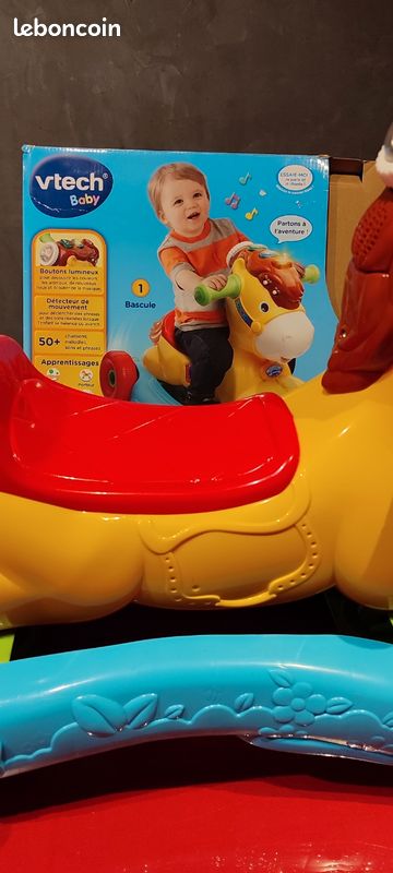 VTech P'tit Galop – Mon Poney Bascule Et Porteur évolutif Pour Bébé Dès 1 An – Interactif Avec Sons Et Mélodies (version Française)