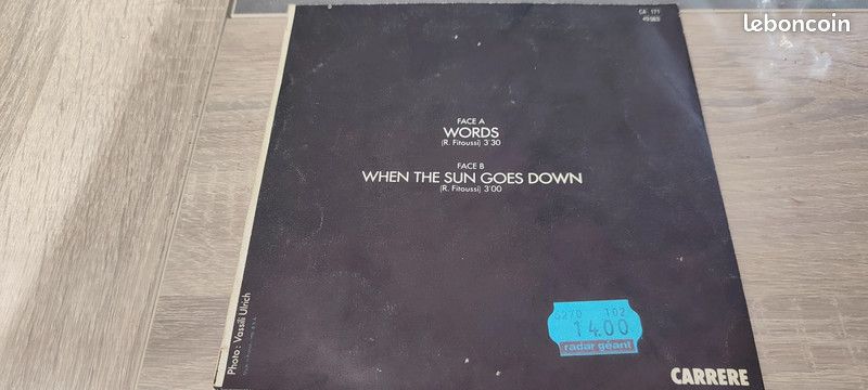 45 tours vinyle F-R David Words (image 2)