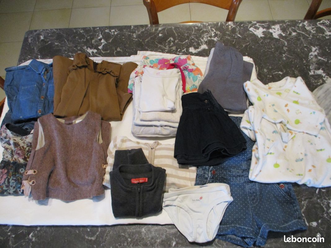 Lot de 18 vêtements pour fille de 3- 4 ans (image 1)