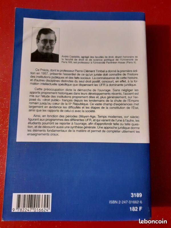 Livre Histoire des institutions publiques et des faits sociaux (image 2)
