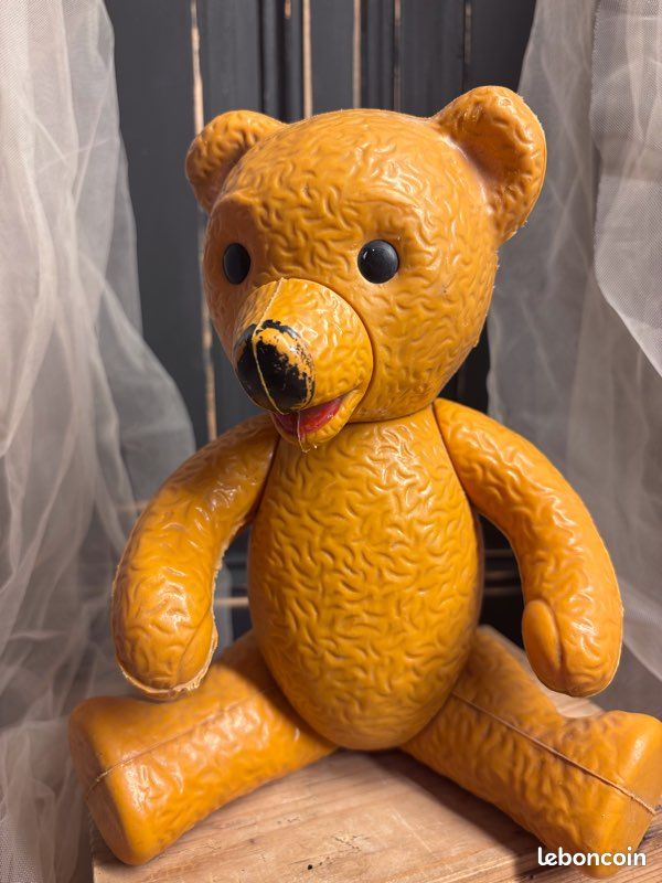 RARE LAMPE PORCELAINE ORTF Bonne Nuit les Petits / Nounours Vintage 60