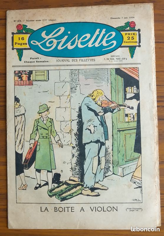 Magazine jeunesse "Lisette" – 1946 – La Boîte à Violon (image 1)