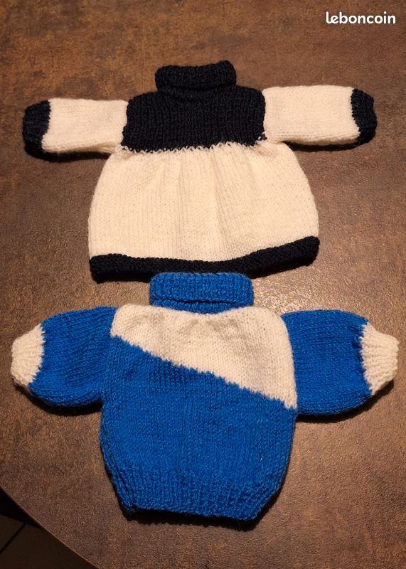 Robe et Pull tricot pour poupée - Jeux & Jouets