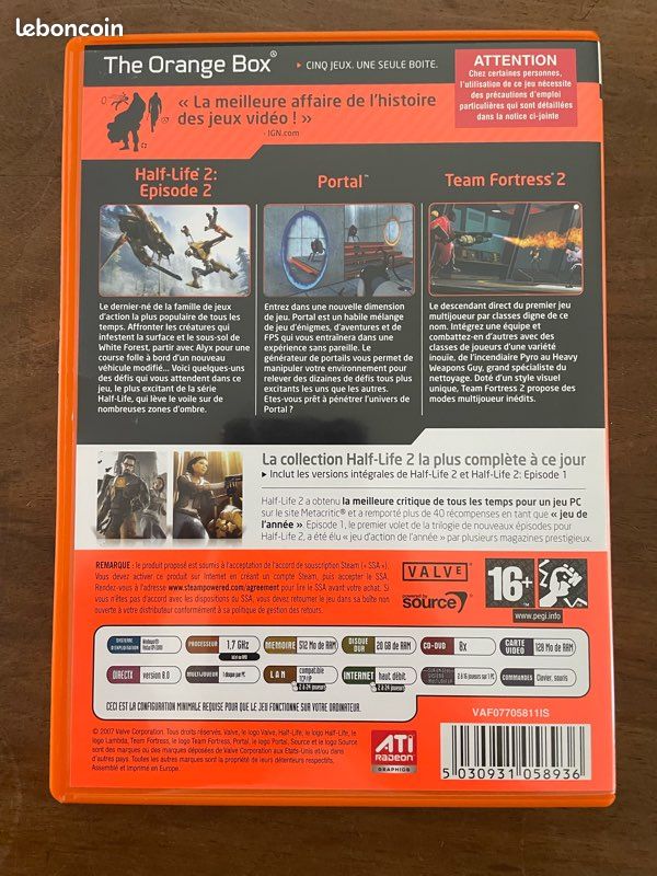 Jeu vidéo the orange box half Life 2 (image 2)