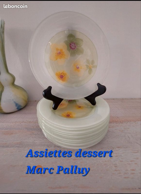 Lot De 5 Assiettes à Dessert Arcopal Clafouty – Marc Palluy – Vintage France