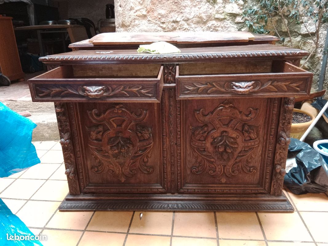 Buffet ancienne plus verrière (image 2)