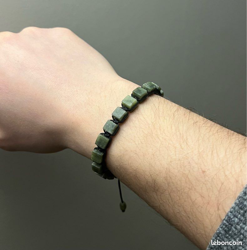 Bracelet pierres naturelles Shamballa tibétain homme femme NEUF lapis lazuli turquoise labradorite hématite œil de tigre jade Howlite (image 7)