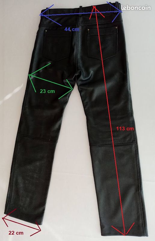 Pantalon Motard Cuir Véritable Matelassé Noir Homme - Taille Régulière - Neuf Avec étiquettes - Fabriqué En Inde