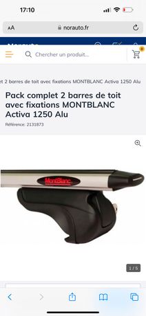 Pack complet 2 barres de toit avec fixations MONTBLANC Activa Aero