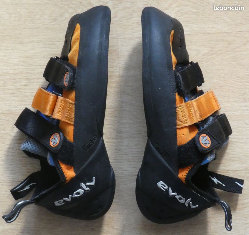 Evolv Shaman Chaussons D'escalade Gris/Or - Pointure 8 US (39/40) - état Correct