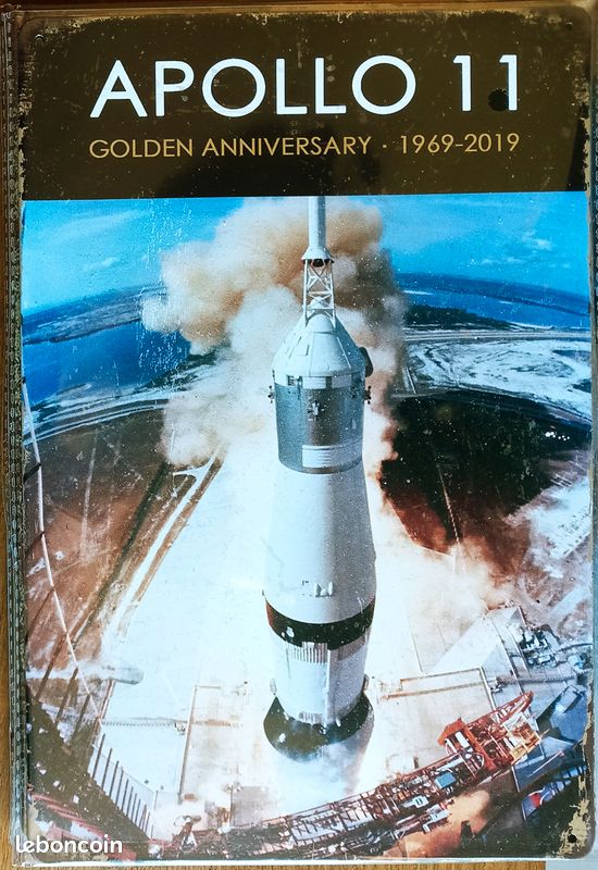 30 X 20 Plaque Acier Décoration Vintage Fusée Apollo 11 - Décoration