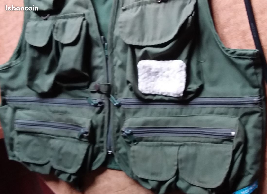 Gilet de pêche à fermeture éclair vintage - Vêtements vintage