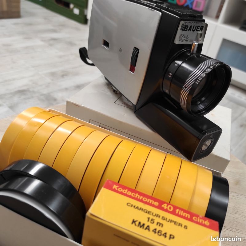 Caméra Super 8 Bauer C4 Super + micro, déclencheur & films Kodachrome 🎞️ – Pack complet collector - Collection