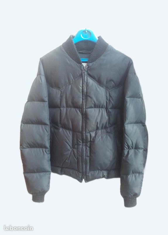 Blouson Bombers Doudoune Homme SCHOTT US Vintage Noir Taille S - Main Image