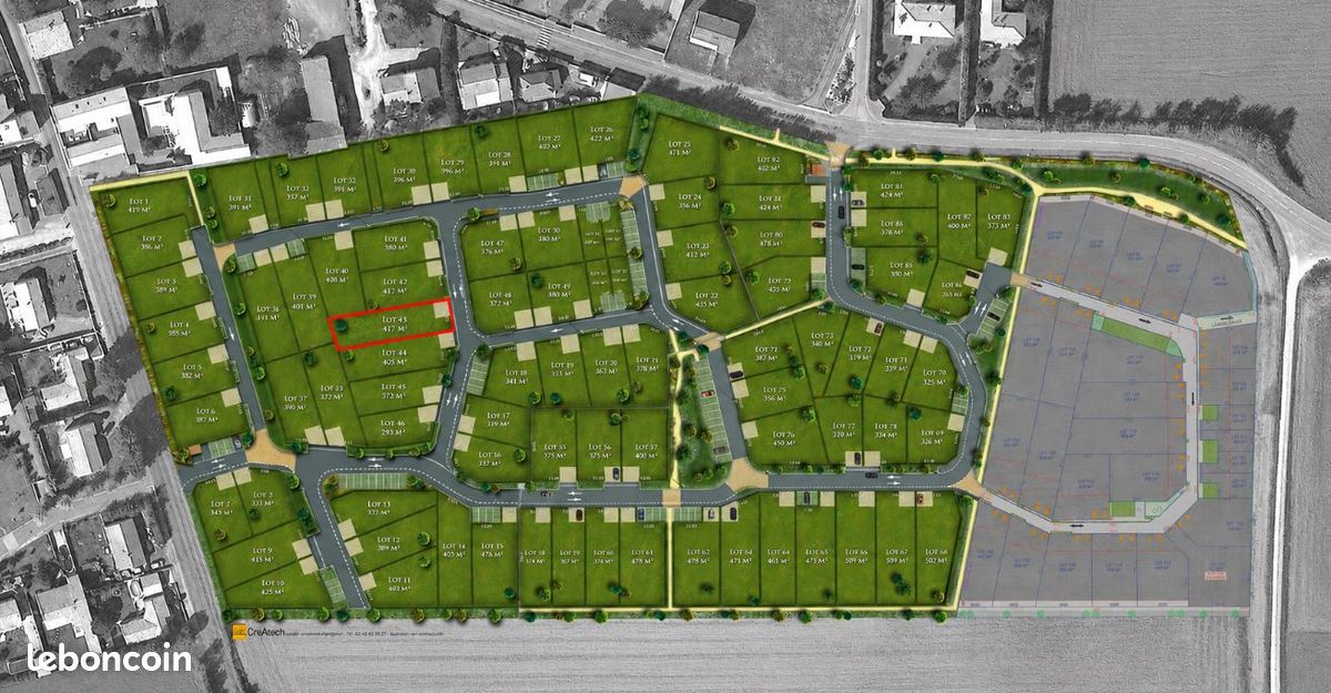 Terrain viabilisé 417 m² – Saint-Jean-de-Liversay (17170) · 68 800 €