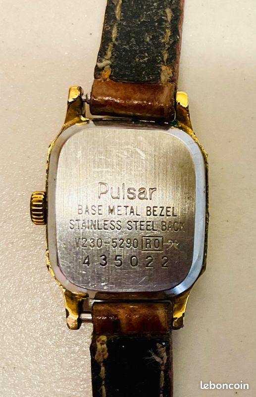 Montre Femme Vintage Parker En Or Avec Bracelet Cuir Kreisler - État Très Bon, Avec Date