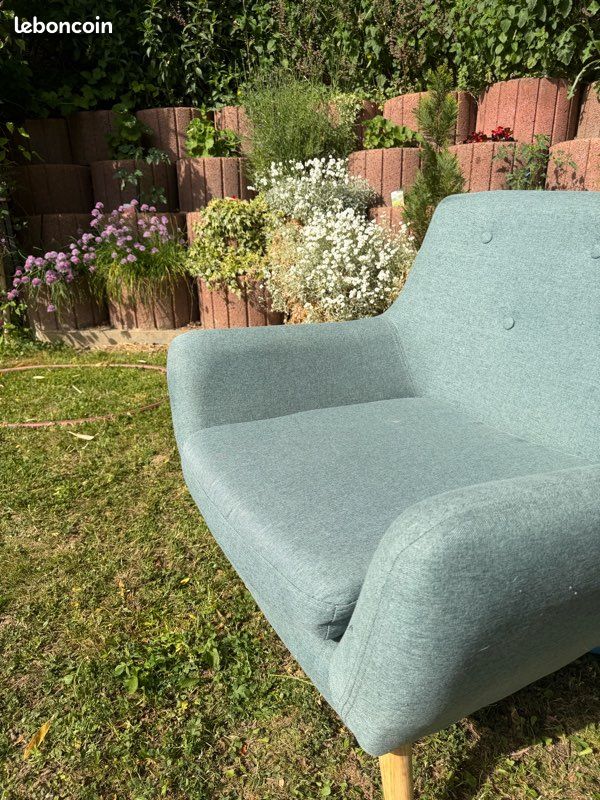 Fauteuil scandinave bleu clair – très bon état (image 4)