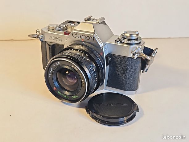 Canon AV-1 + Objectif 28mm f/2,8 - Reflex Argentique 35mm AV1 - Fonctionnel - Photo, audio & vidéo