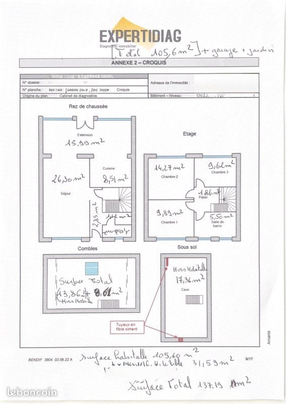 Maison 6 pièces 106 m² · à Faches-Thumesnil · 105,6 m² · 240 000 €