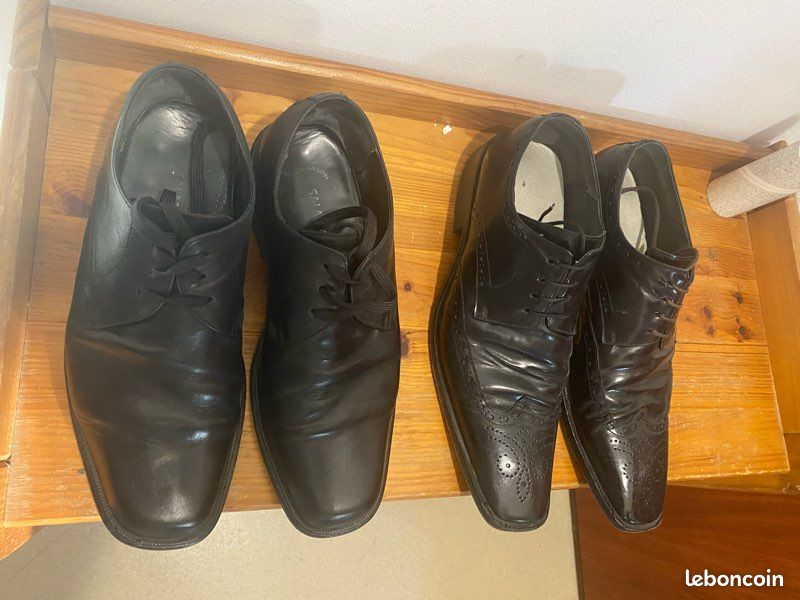 Chaussures de ville homme cuir noir Pointure 42 - Derby (image 1)