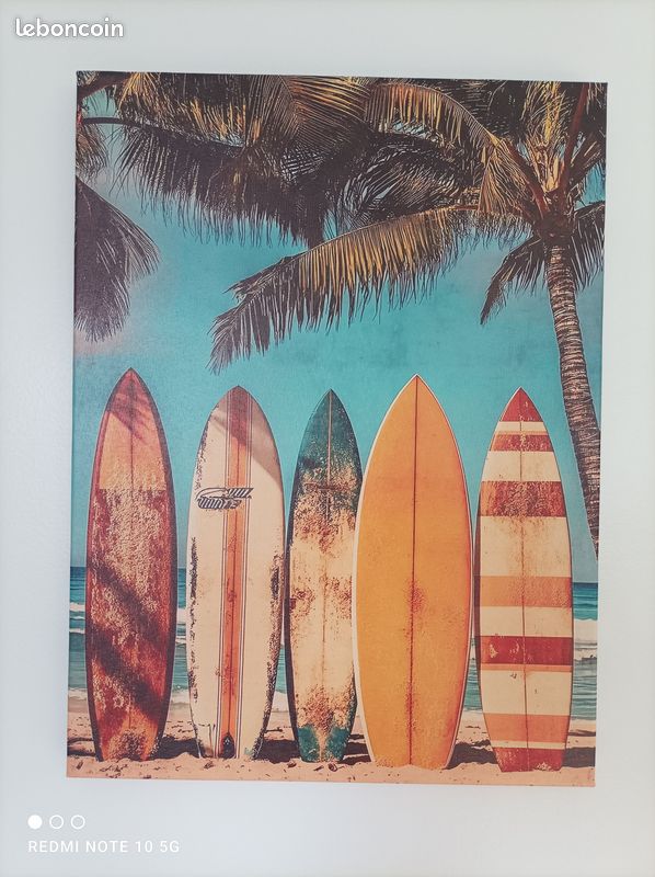 Lot de 3 tableaux toile 30x40 cm – Style Surf Rétró / Plage (image 4)