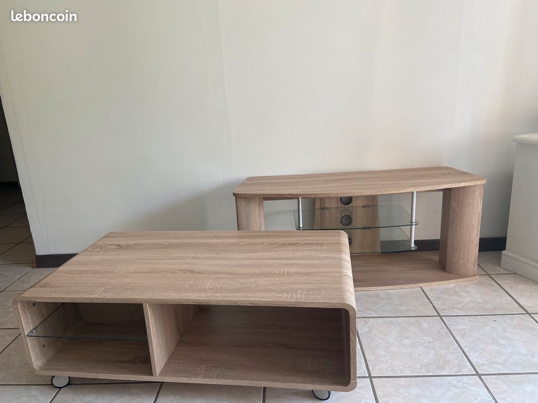 Meuble tele et table de salon assortie (image 2)