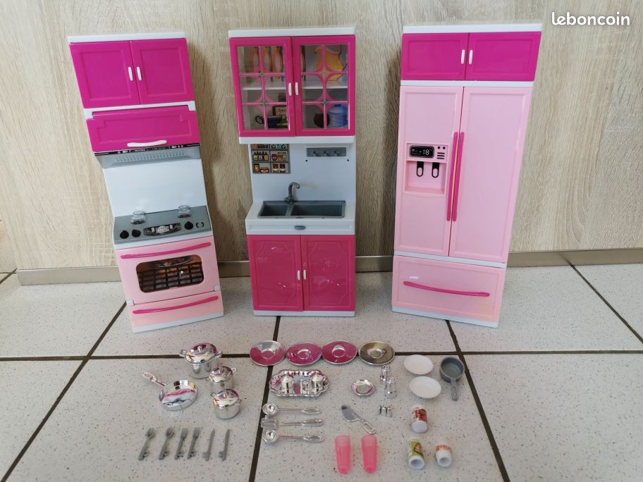 SGerste Lot De 30 Accessoires Cuisine Miniatures Pour Poupée Barbie – Vaisselle Et Ustensiles En Plastique Multicolore, Jeu De Rôle Dès 3 Ans