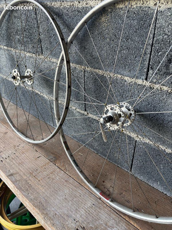 Paire De Roues Mavic – Moyeux Super Record Campagnolo, Boyaux, Vélo De Course