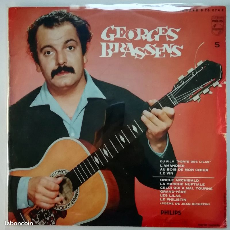 33t Georges Brassens numéro 5 disque vinyle original BIEM 25 cm (image 1)