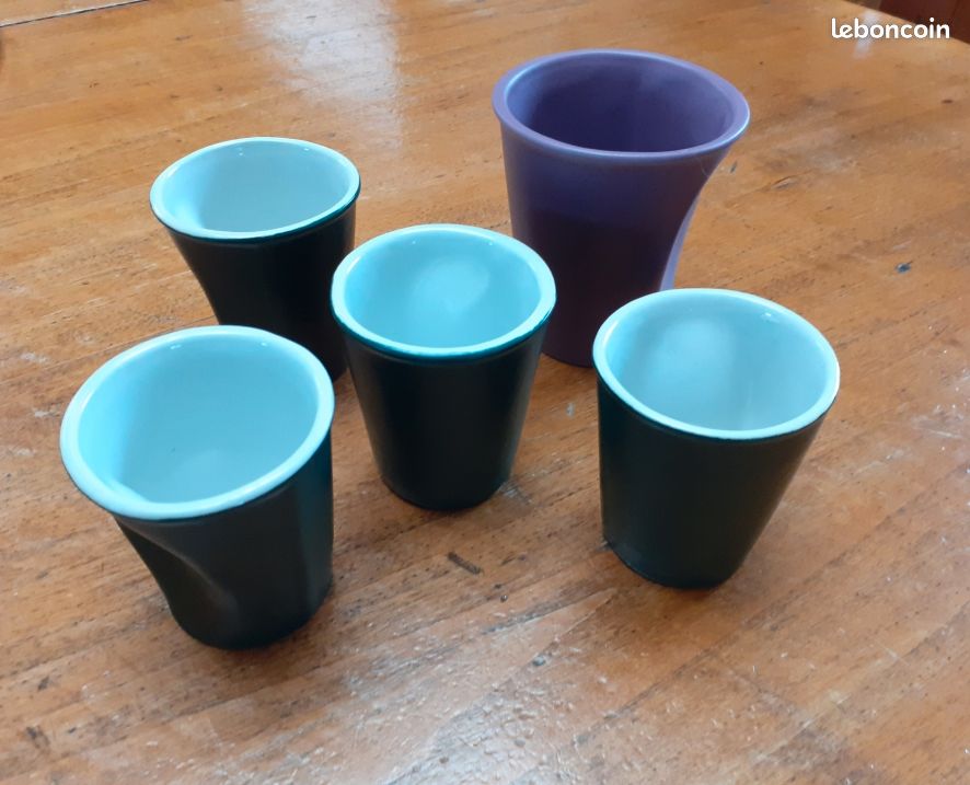 5 Gobelets Froissés En Porcelaine De Revol Collection Tasses Café