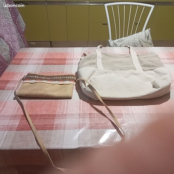 Sacs d'été en toile( 1 grand et 1 pochette), 1 (image 2)