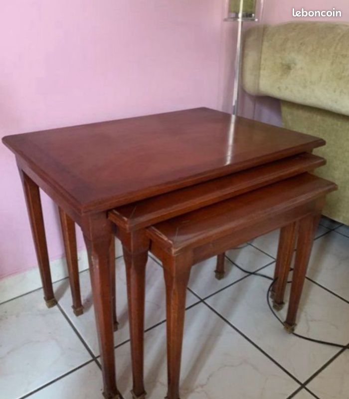 ROCHE BOBOIS - Table Gigogne Bois merisier massif (image 3)